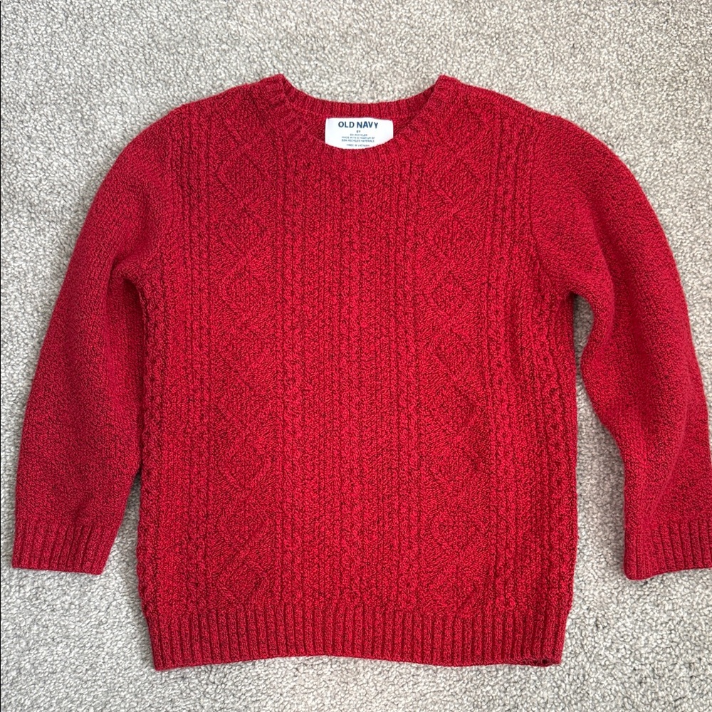 Old Navy Kids Red Cable Knit Sweater